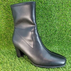 Aerosoles Cinnamon SIZE 9 WIDE Women's Ankle Boots Block Heel Square Toe Black